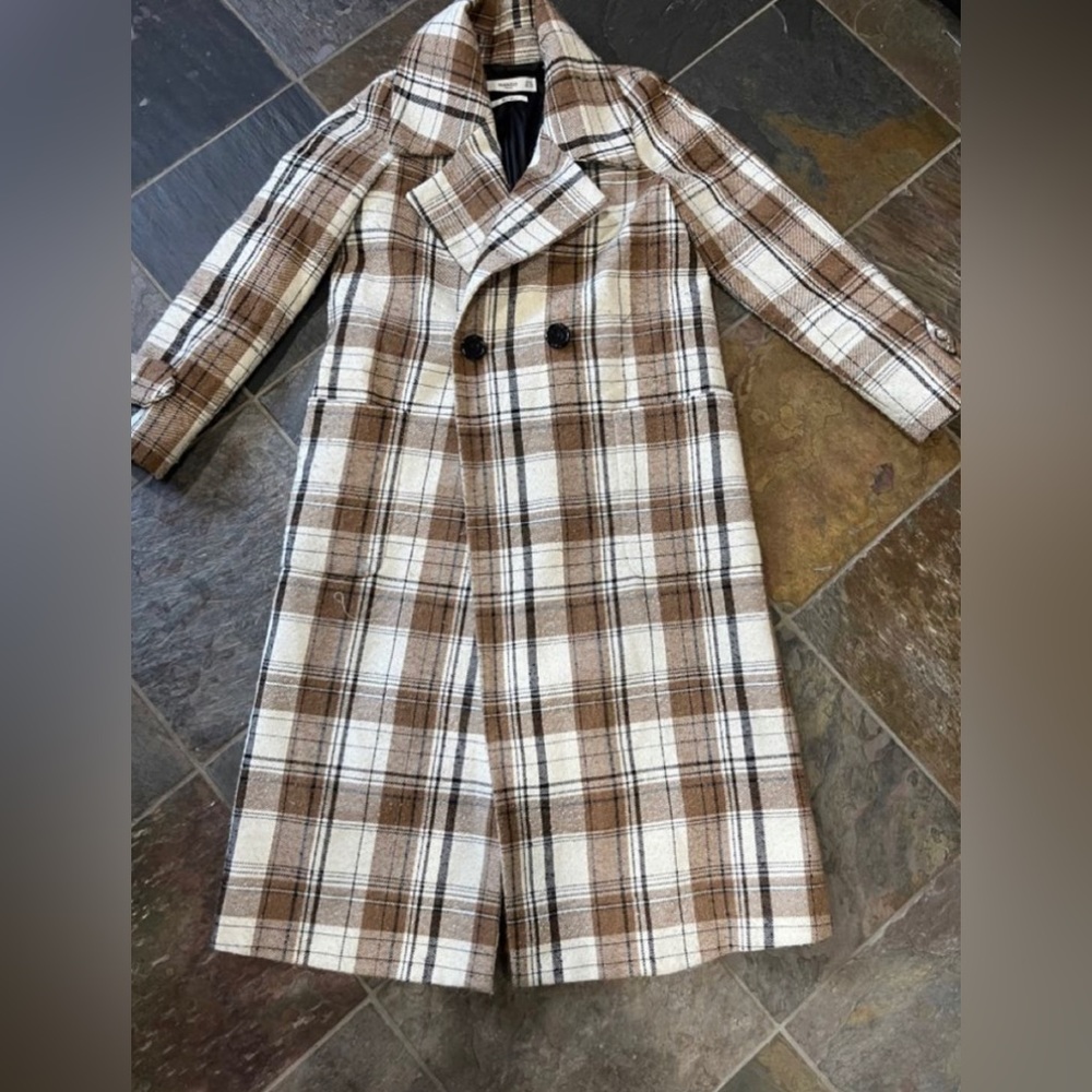 MANGO: plaid, peacoat, small, long